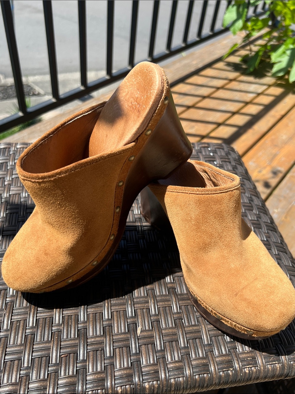 UGG Boho  Tan / Cognac Suede Mule Clogs